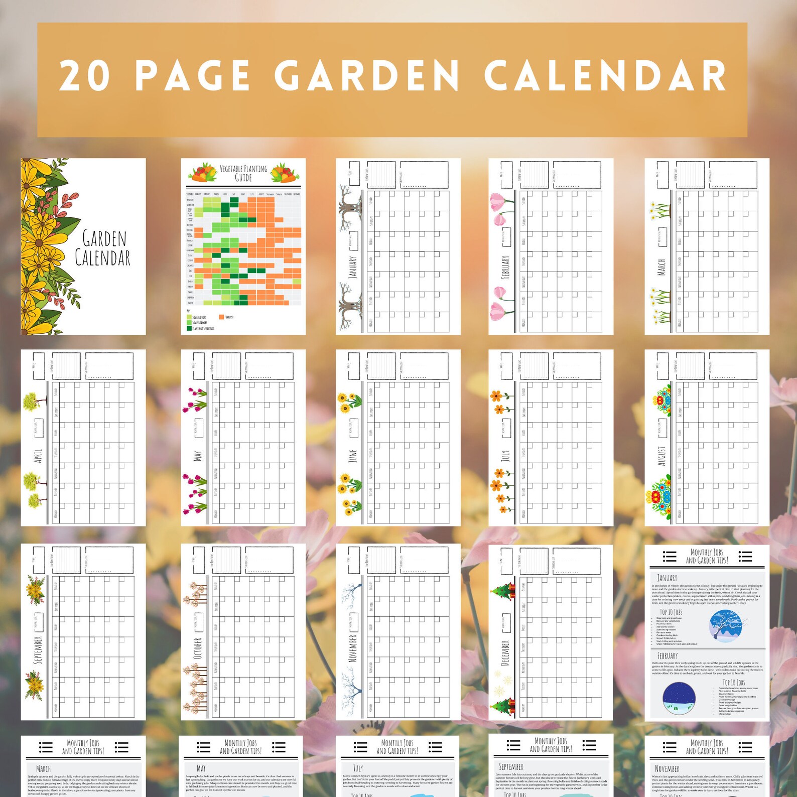 Garden Calendar Garden Planner Printable Garden Planner Printable ...