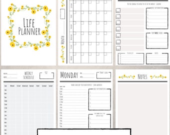 Life Planner Printable– Daily Life Planner–Productivity Planner– Positivity Planner- Weekly Planner- Work Planner Print– Printable Planner