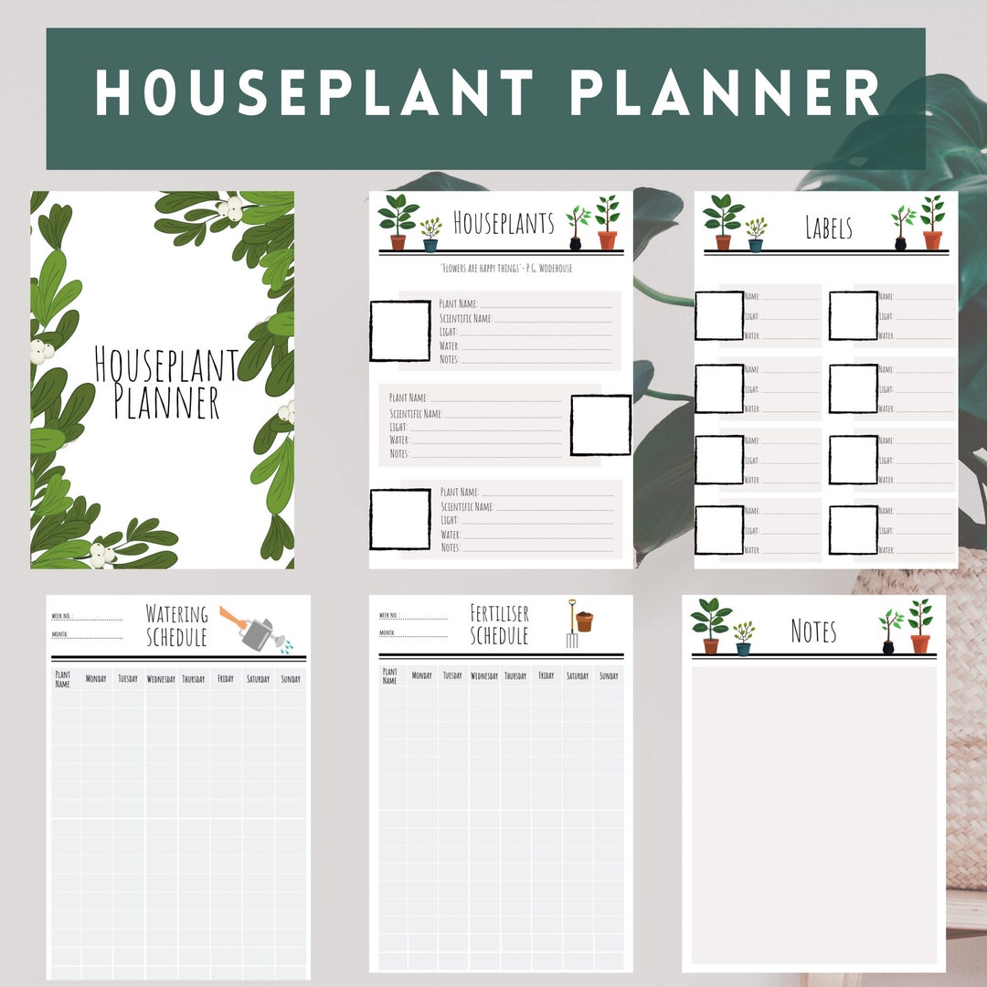 Houseplant Planner Garden Planner Plant Planner Printable Garden