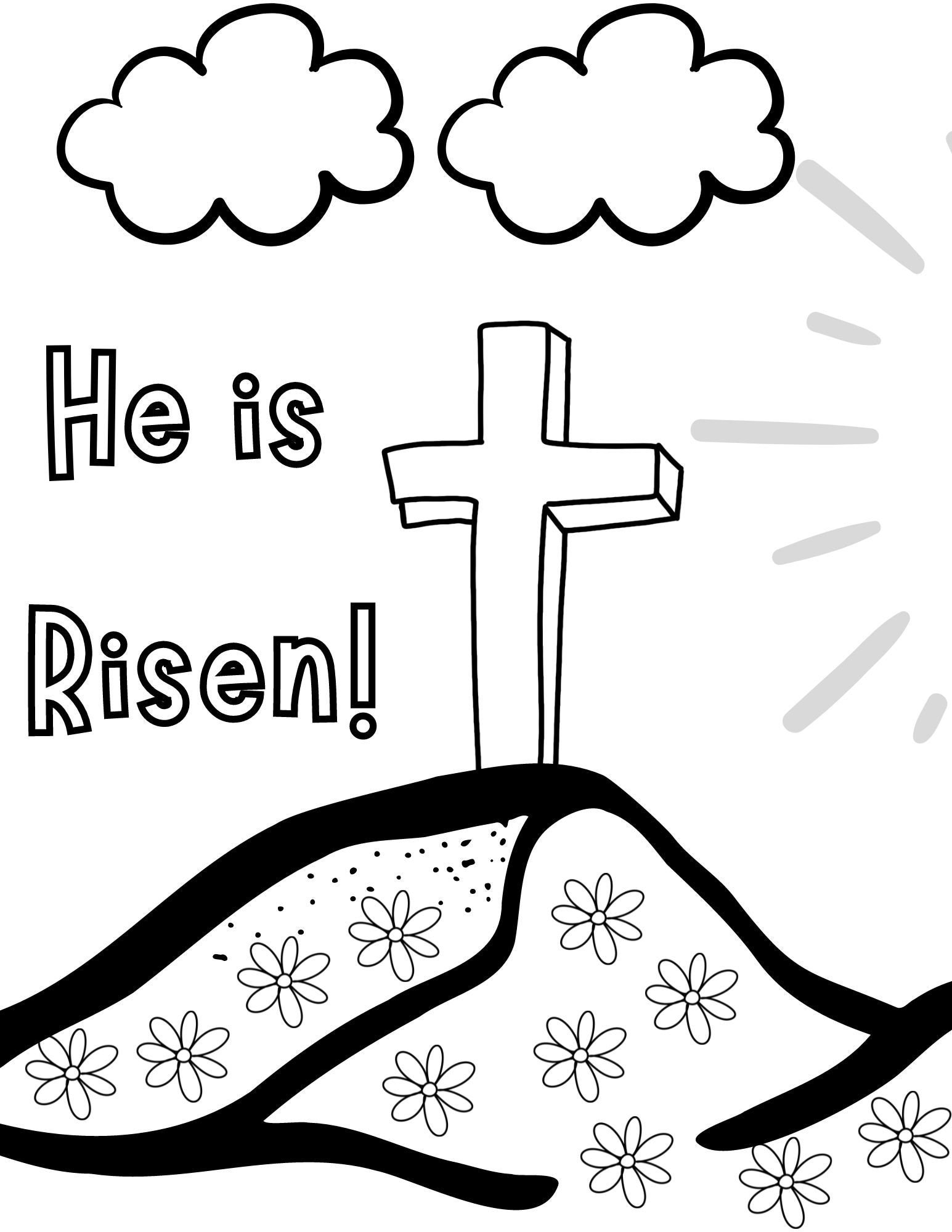 He is Risen Color Page - Etsy