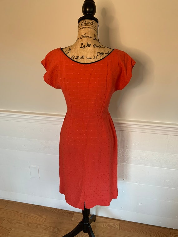 1950’s Coral Sheath Dress - image 2