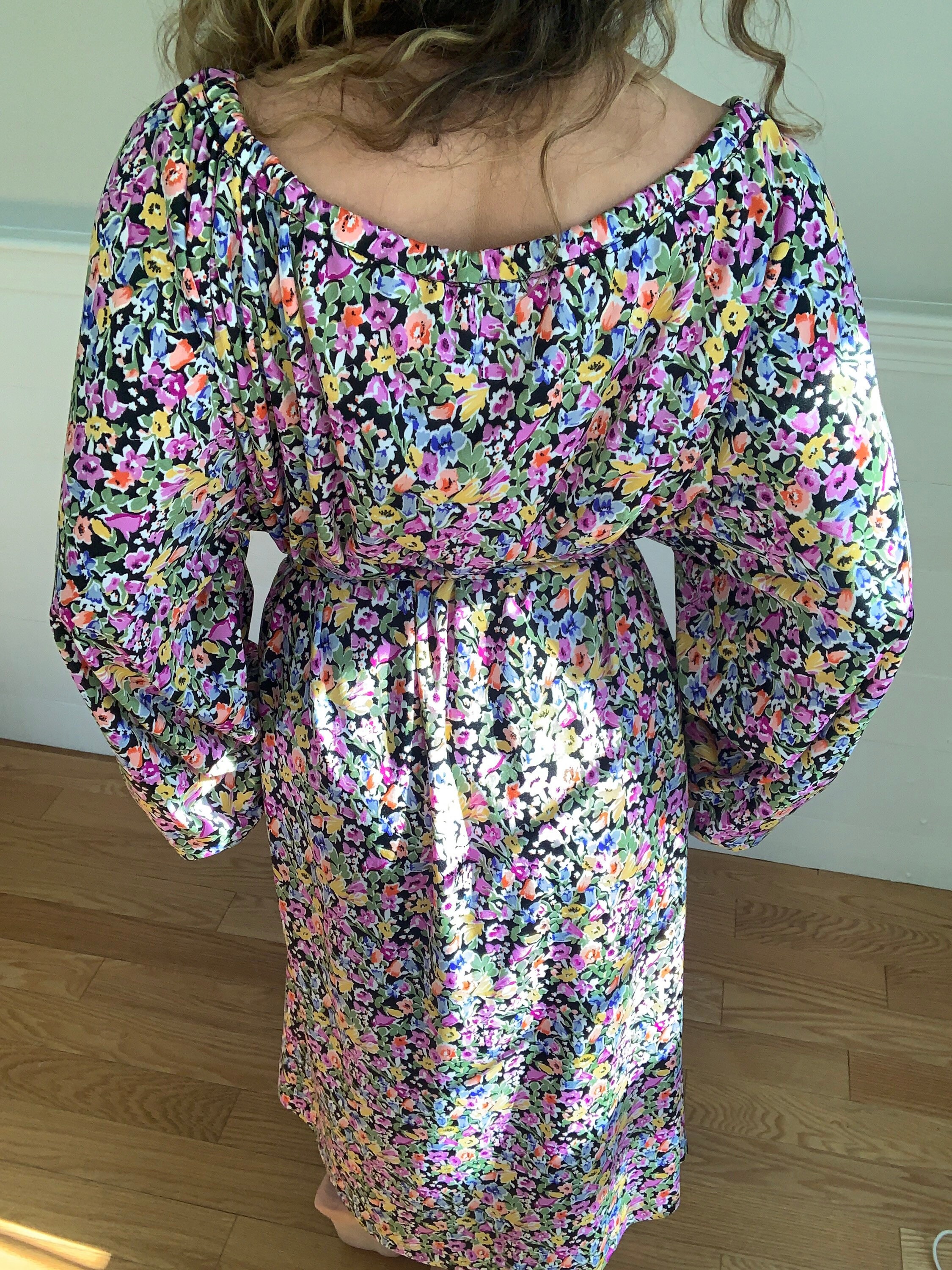 1960s Floral Peasant Dress Mumu Etsy
