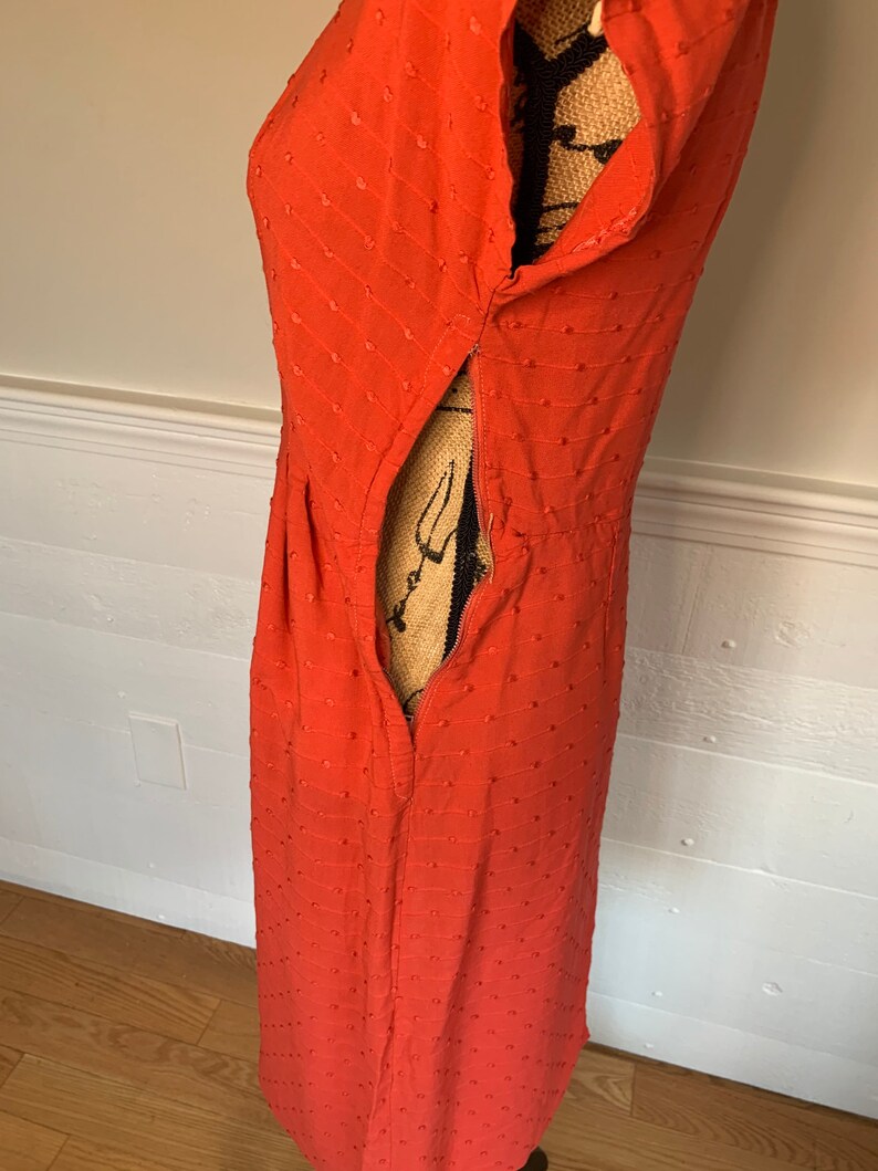 1950\u2019s Coral Sheath Dress