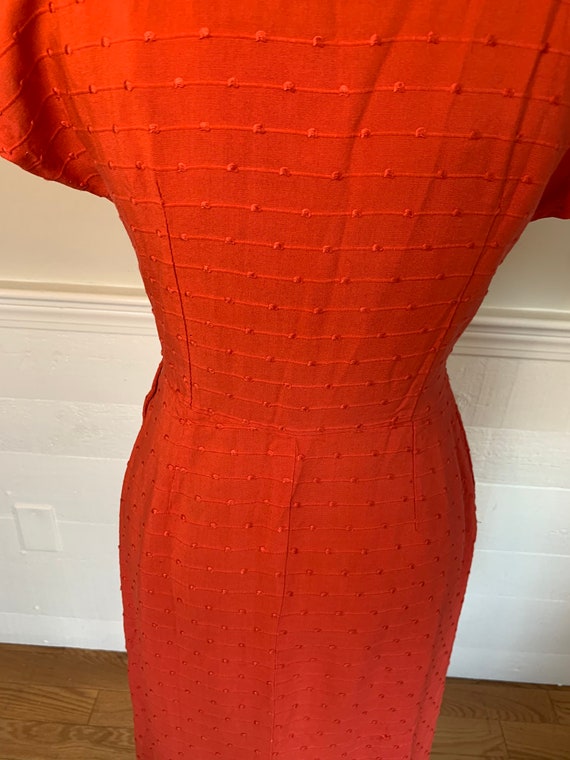 1950’s Coral Sheath Dress - image 9