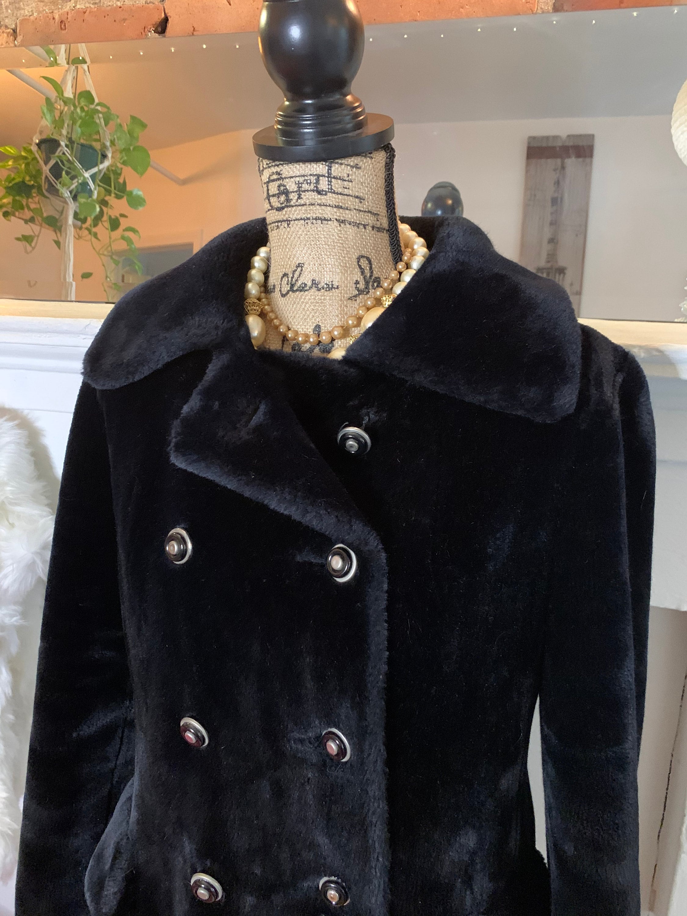 1960's Black Faux Fur Coat | Borgazia | Fairmoor | Small-med 1960's Black Faux Fur Coat | Borgazia | Fairmoor | Small-med