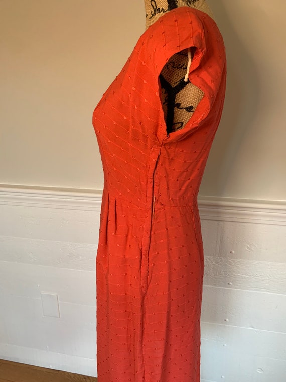 1950’s Coral Sheath Dress - image 4