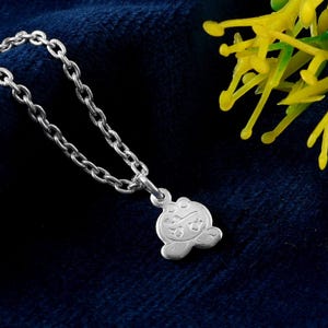 Collar con dije de dibujos animados, collar de dibujos animados de plata, plata de ley 925, colgante con forma de dibujos animados, collar para niños, regalo de cumpleaños, delicado