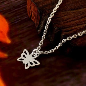 Butterfly Necklace Silver, 925 Sterling Silver Necklace, Butterfly Pendant, Necklace For Women, Dainty Necklace, Cable Chain, Birthday Gift