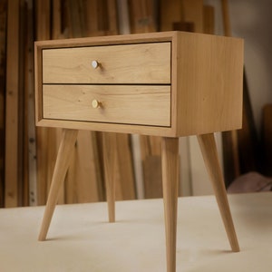 Mid century modern Nightstand Bedside table ( two drawers)