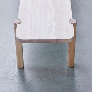 Modern bench made from solid Ash, Oak, Walnut, designer wooden entrance bench dining table bench image 3