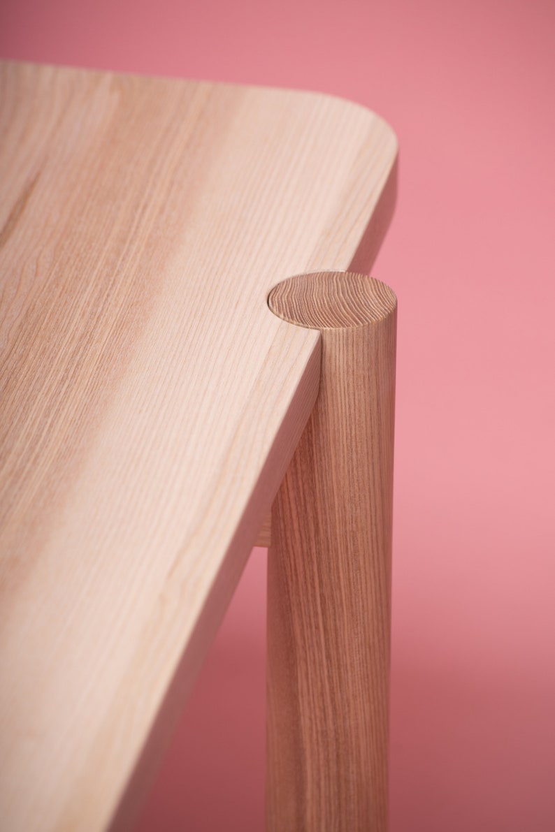 Modern bench made from solid Ash, Oak, Walnut, designer wooden entrance bench dining table bench image 8