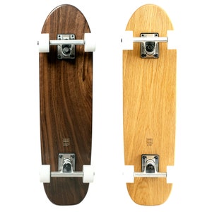 Premium Oak Walnut Cruiser Skateboard, Custom Unique Longboard Retro Mini Skateboard