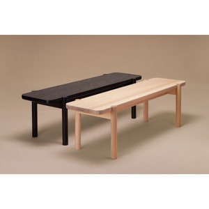 Modern bench made from solid Ash, Oak, Walnut, designer wooden entrance bench dining table bench
