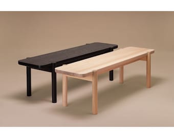 Banc moderne en frêne massif, chêne, noyer, banc d'entrée design en bois et table à manger