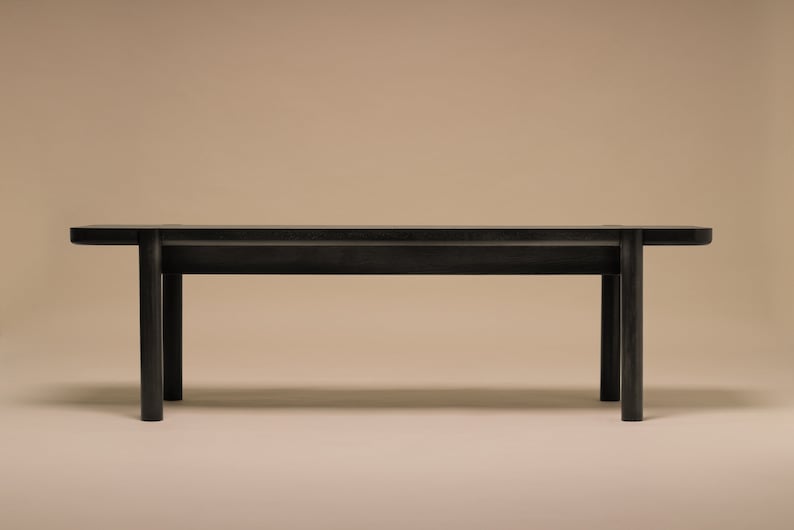 Modern bench made from solid Ash, Oak, Walnut, designer wooden entrance bench dining table bench image 9