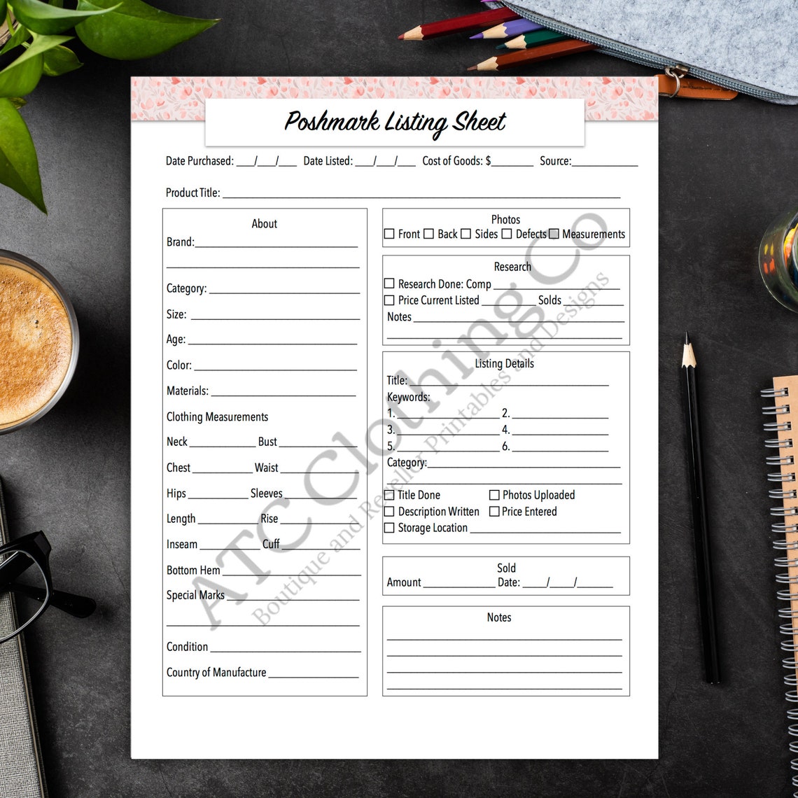 Poshmark Listing Template