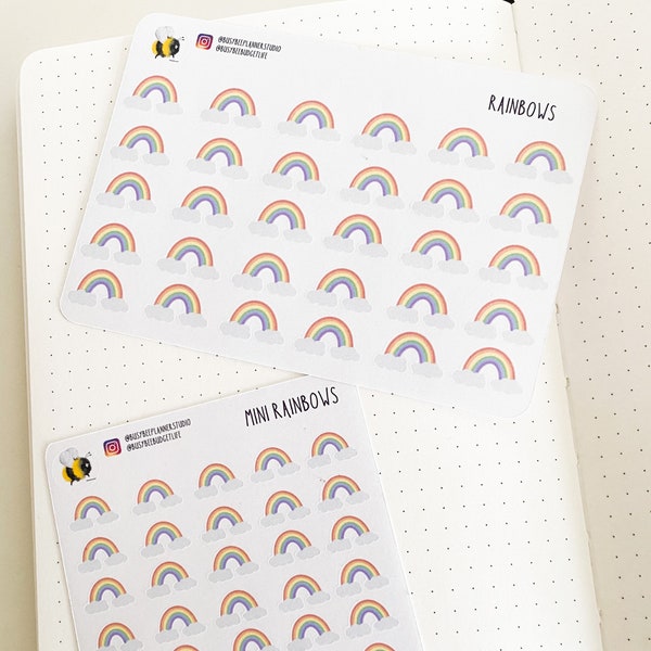 Rainbow Stickers - Decorative Journal Stickers - Cute Stickers - Pastel Stickers