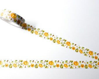 Autumn Brown Pumpkin Pattern Washi Tape 15mm x 10m