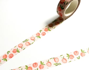 Peach Pattern Washi Tape - 15mm x 10m
