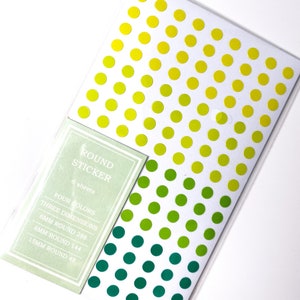 Basic Green Dots Sticker Sheets - 6 Sheets - Sticker Labels - Green Gradient Stickers