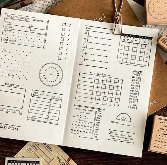 Book Review Wooden Stamps | Journal Stamps | Organisation | Reading List |  Review Tracker | Book Rating | Journal Stamps