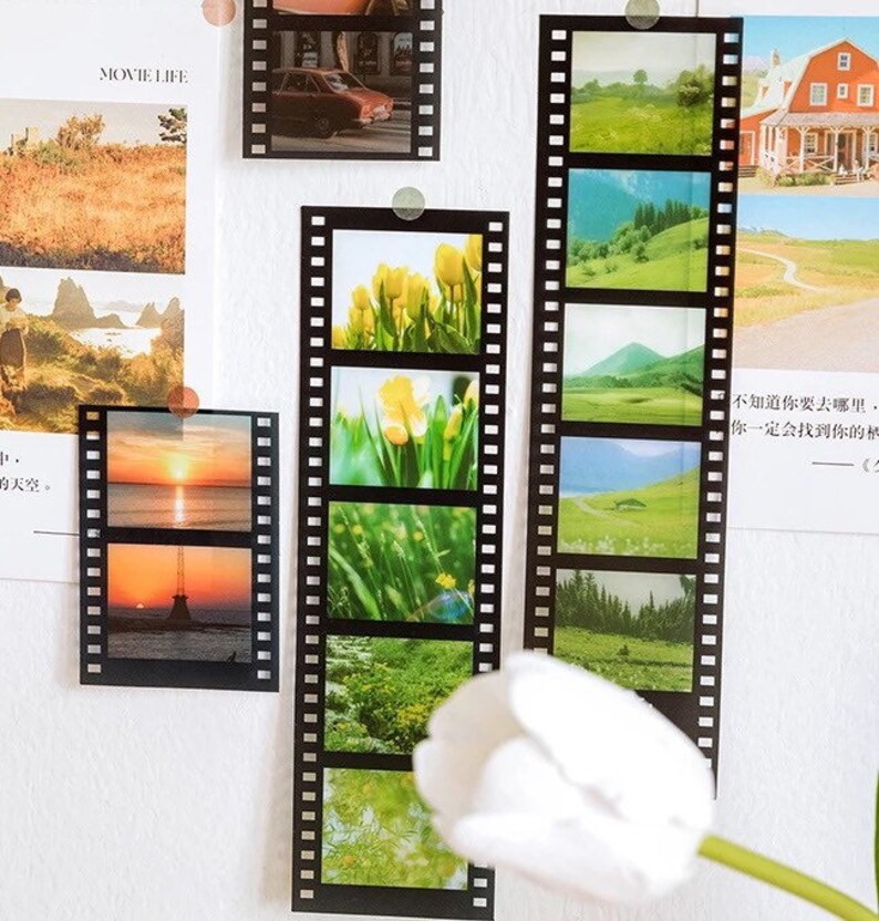 Retro Film Negative Stickers Vintage Camera Movie Reel Etsy