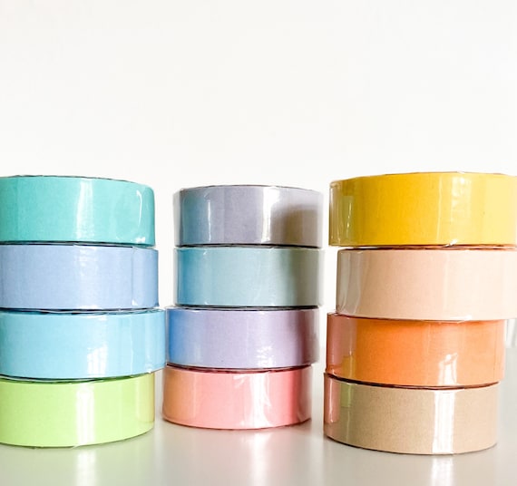 Solid Pastel Washi Tape Collection Choose From 9 Colors 15mmx8m -   Israel