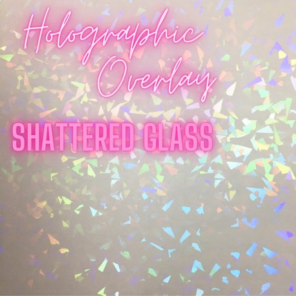 SHATTERED GLASS Muster Holographic Vinyl Overlay Selbstklebend - Transparent - Holo Film