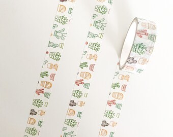 Multicolour Cactus Pattern Washi Tape - 15mm x 5m