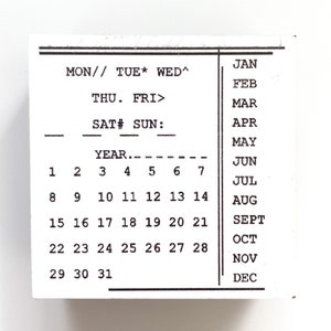 Calendar Tracker Wooden Stamps |  Journal Stamps | Organisation | Habit Tracker | Monthly Tracker | Diary | Journal Stamps