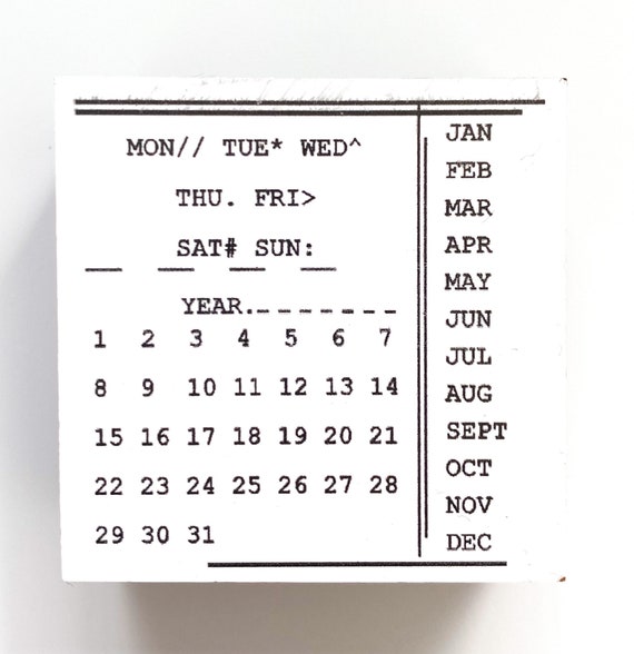 Calendar Tracker Wooden Stamps Journal Stamps Organisation Habit Tracker  Monthly Tracker Diary Journal Stamps 