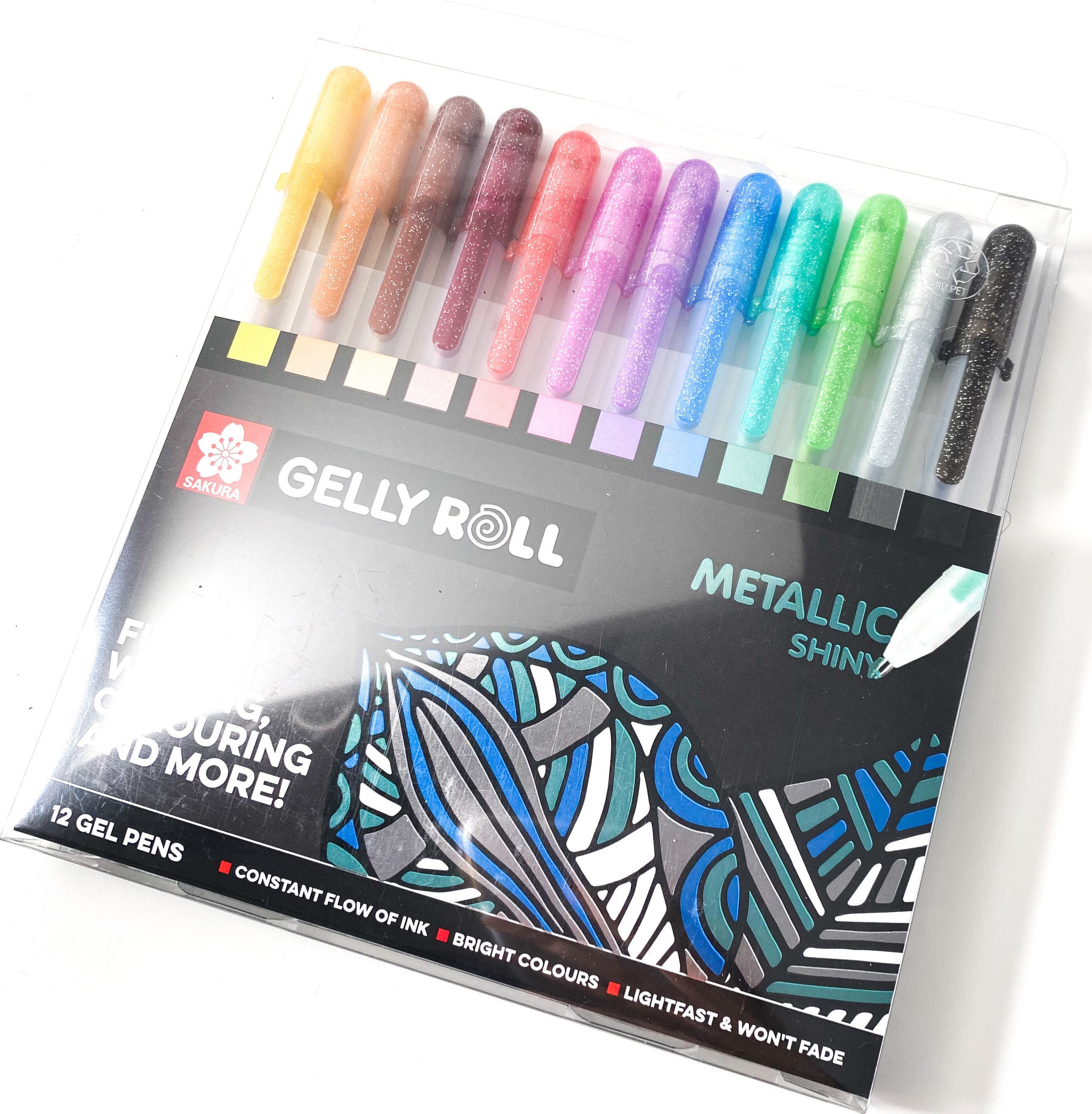 10 Sakura Gelly Roll Pens, Colored, Souffle, 3D Opaque 10 Sakura