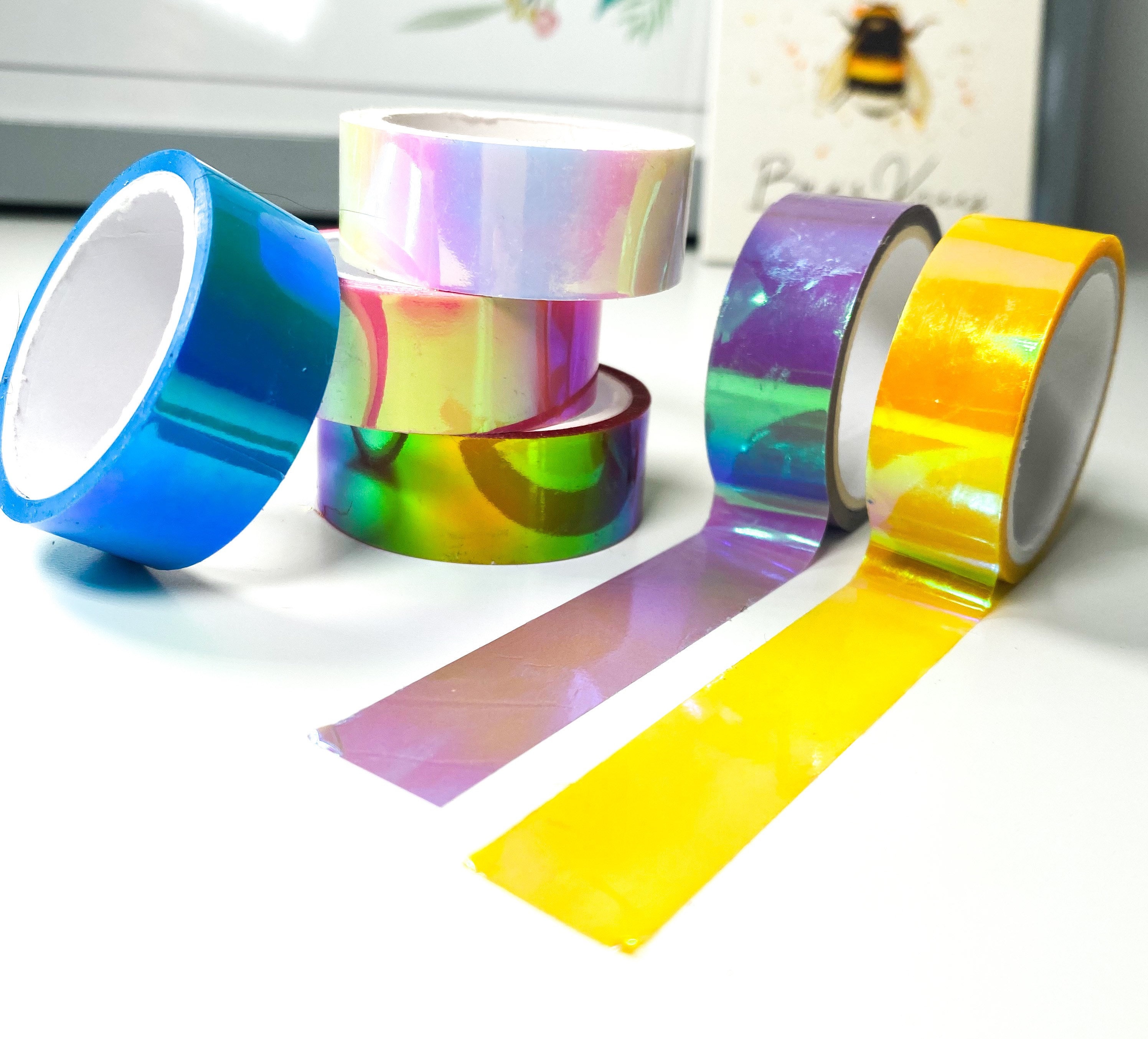 Masking tape - Iridescent rose transparent - Brillant - Repositionnable -  15 mm x 10 m