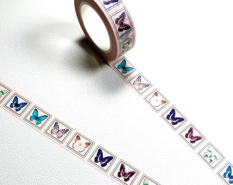 Pale Pink Butterfly Stamp Washi Tape - 15mm x 10m