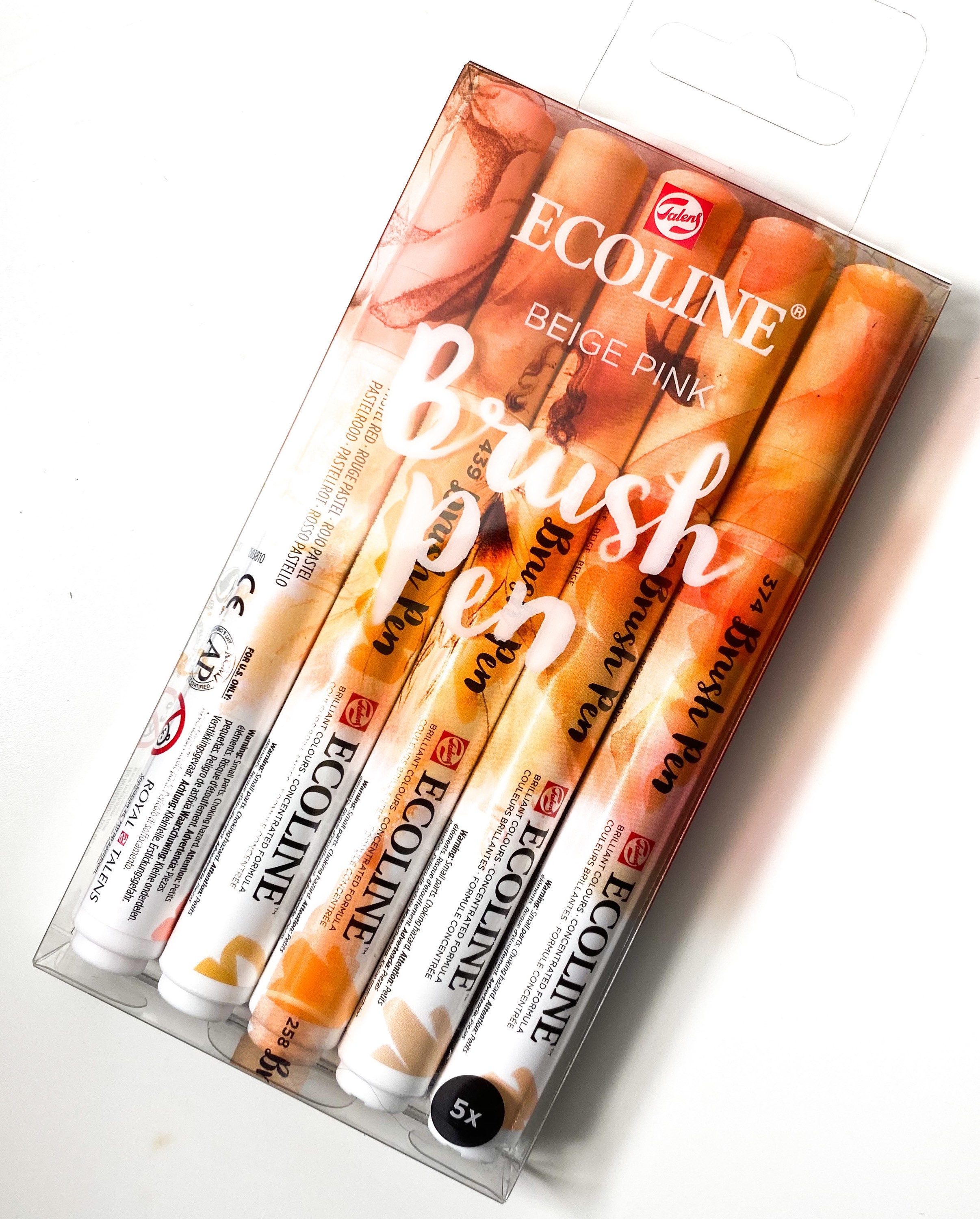 Literatuur van mening zijn Wat Ecoline Brush Pen Set Beige Pink Watercolour Brush Pens - Etsy