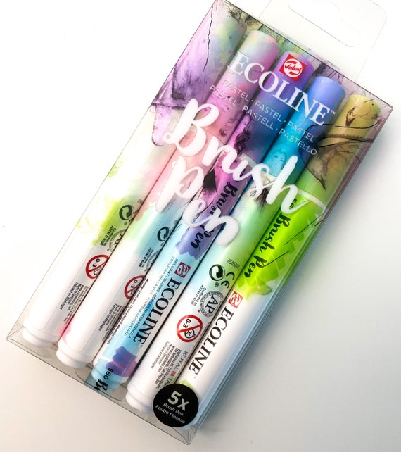 Ecoline Liquid Watercolor Brush Pen Set of 10 Pastel Colors