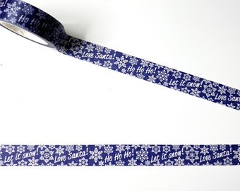 Blue Christmas Snowflake Christmas Washi Tape - 15mm x 10m