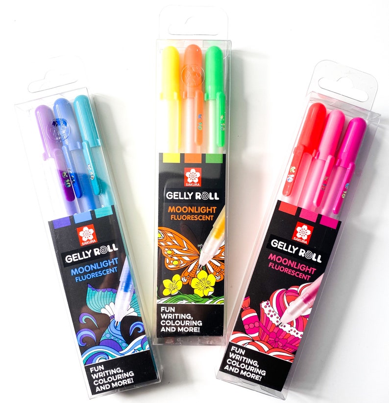 Sakura Gelly Roll Pen Set Moonlight Flourescent Set of 3 Etsy