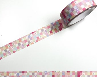 Multicolour Patchwork Quilt Pattern Washi Tape - 15mm x 5m