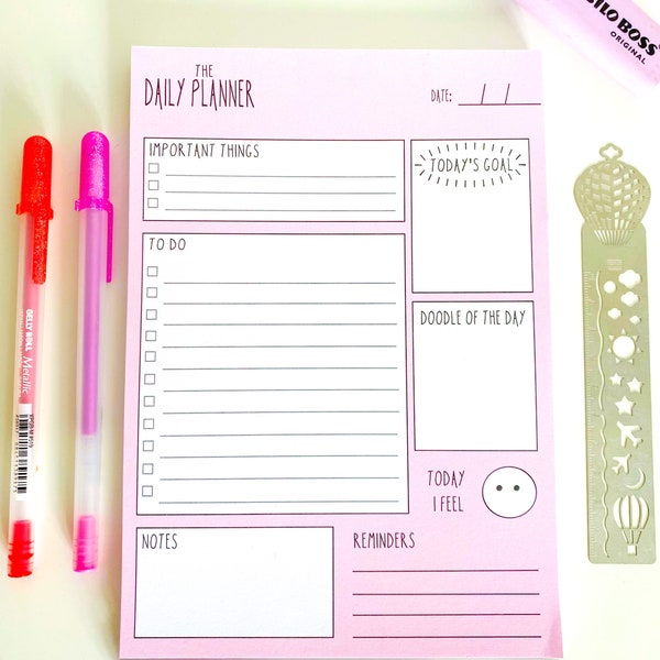 The Daily Planner - Daily Planner Notepad - A5 - 50 Pages - To Do List