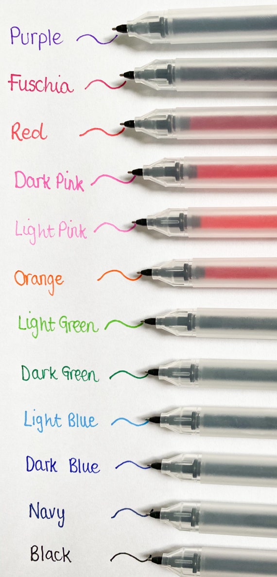 Individual 0.5mm Fine Tip Gel Pen Set 12 Colours Available Journal Office  School Supply 