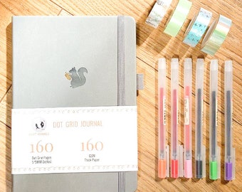 Journal Starter Kit | Dot Grid Journal | Different Journal Options | 4 Washi | Pack of Pens