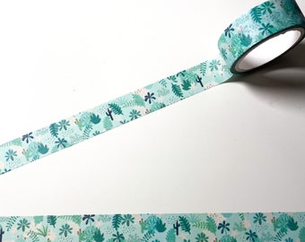 Green Leaf Botanical Plant Washi Tape - 15mm x 5m