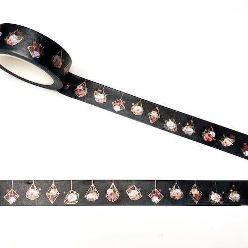 Peach Spring Floral Gold Foil Washi Tape 15mm X 7m Etsy