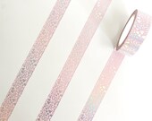 Pink Holographic Hearts Metallic Foil Washi Tape - 15mm x 10m