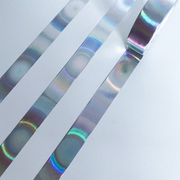 Silver Holographic Foil Metallic Washi Tape - 15mm x 10m