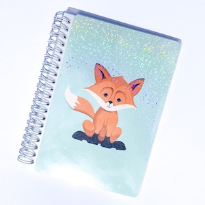 Green Fox Reusable Sticker Album - Holographic Dots - 5 x 7 inch -  Cartoon Animal - Sticker Book - reuse