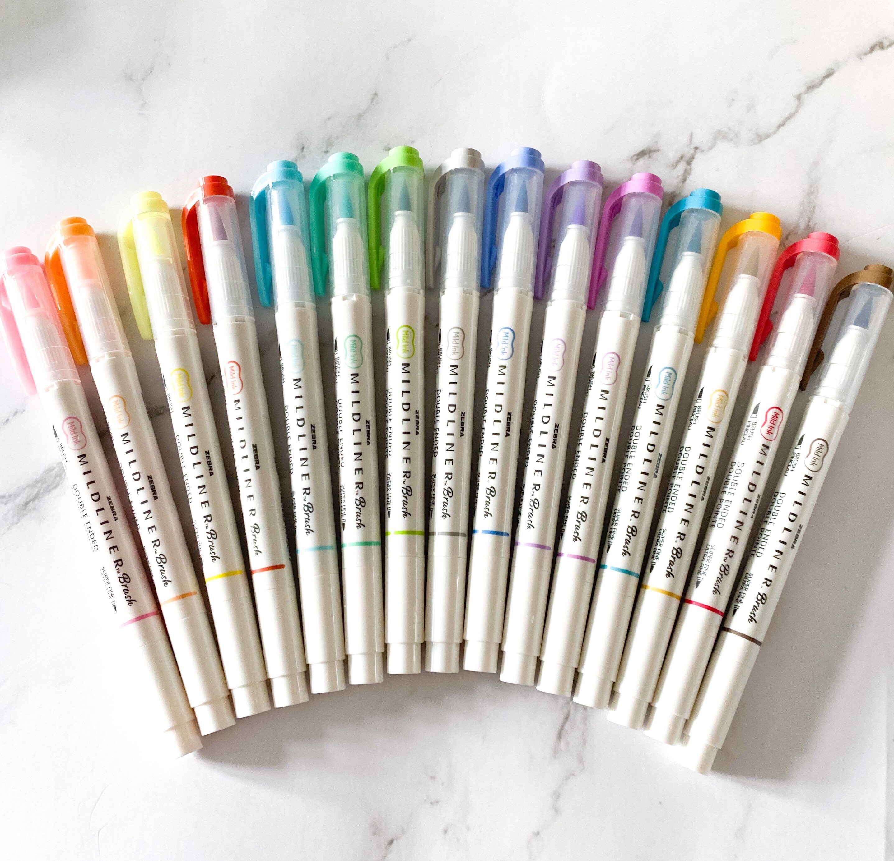 Zebra Mildliner Double Ended Brush Pens Individual/set of 5 Etsy