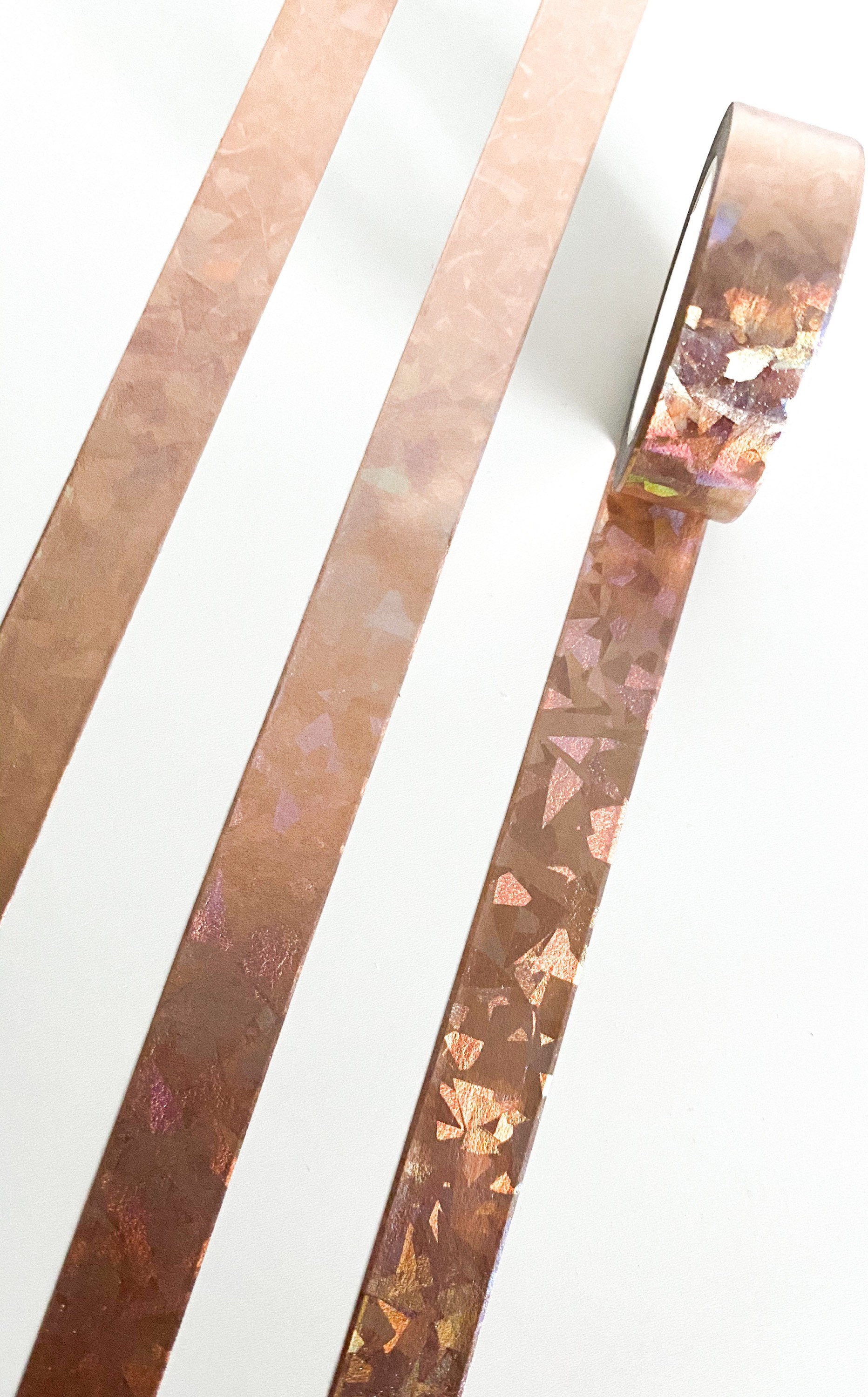 Rose Gold Holographic Foil Metallic Washi Tape 15mm X 10m 