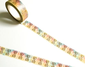 Rainbow and Gold Foil Hourglass Washi - Mystical - 15mm x 10m